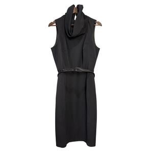 Women's Black Sleeveless International Concepts Midi Dress w/ Belt - Sz 12 -NWOT